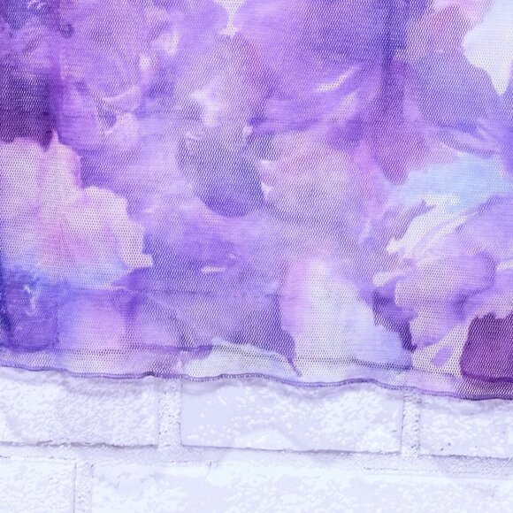 Reformation Sheer Mesh Floral Crop Top XS Purple Fairy‎ Stretch Y2K Grunge Boho - Picture 5 of 10